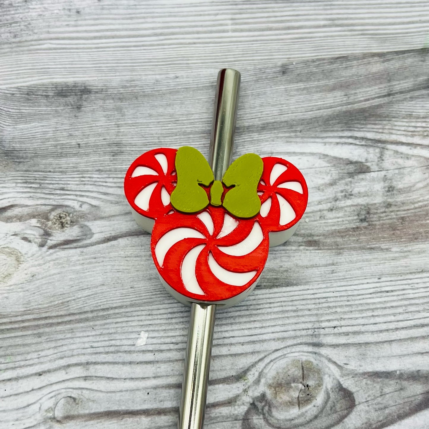 3D Printed Peppermint Mouse Straw Topper