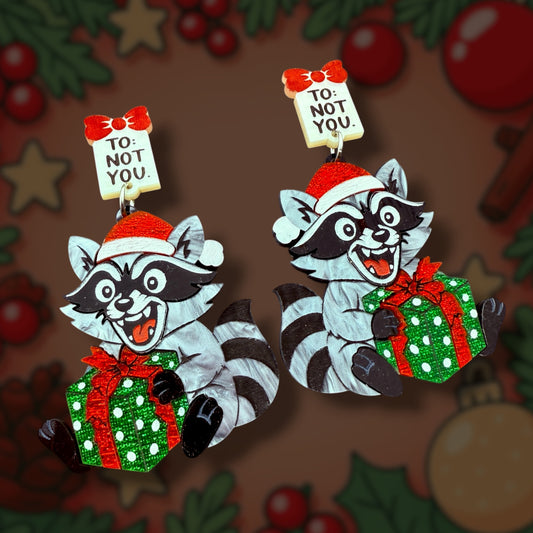 Christmas Raccoon Dangles