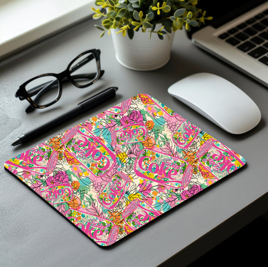 Floral Diet Coke Mouse Pad
