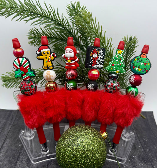 Christmas Furry Pens