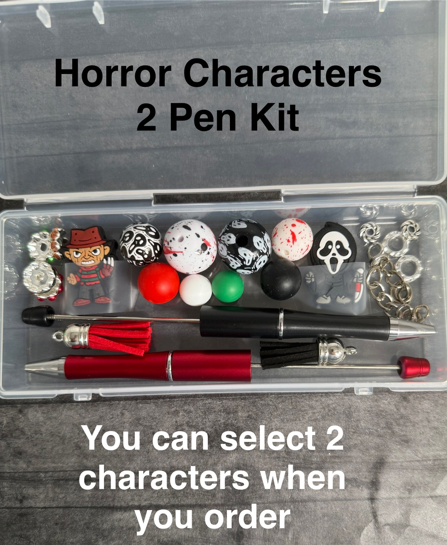 Mini Halloween Horror Characters DIY Beadable 2 Pen Kit