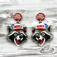 Patriotic Raccoon Dangles