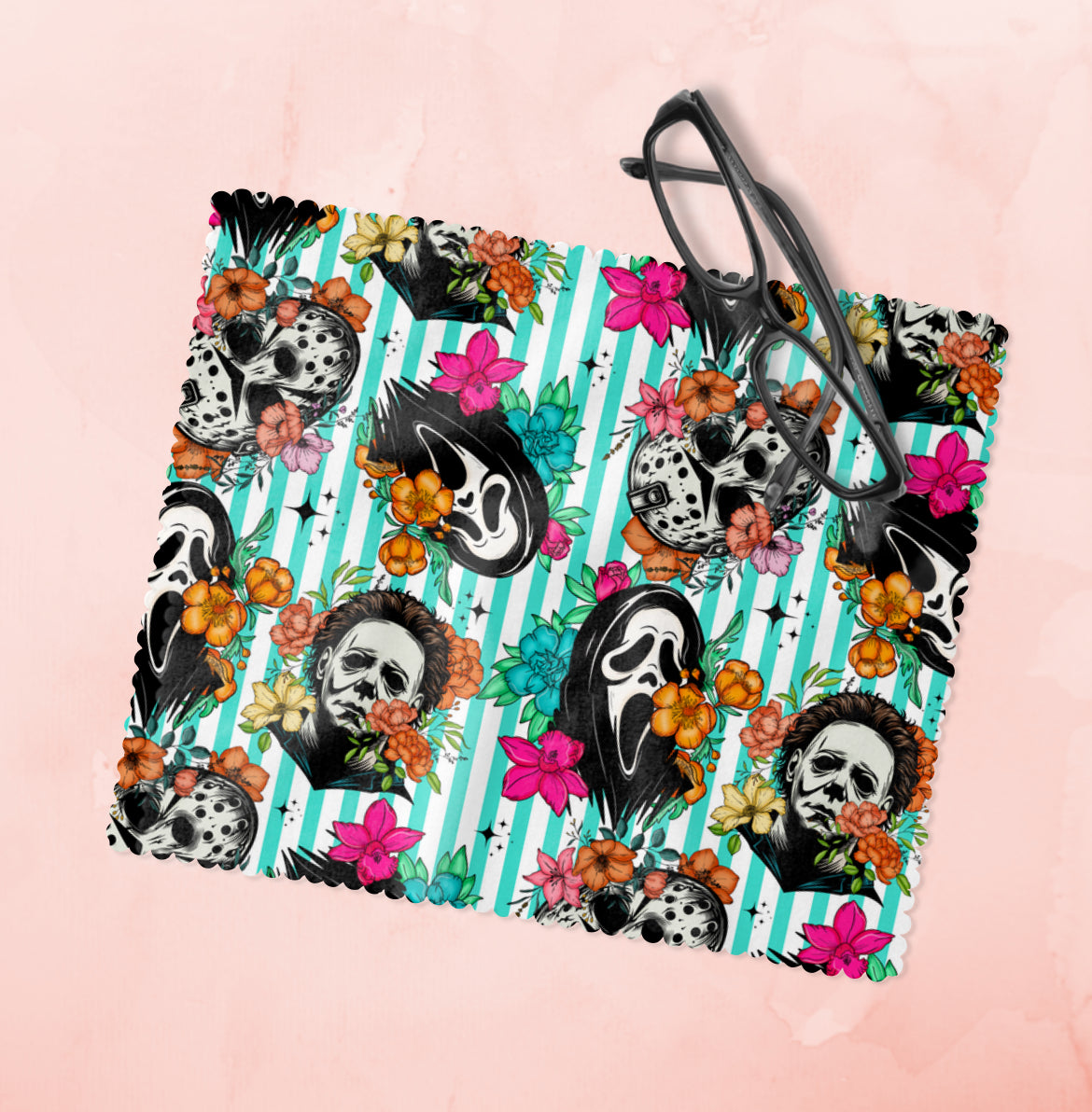 Floral Horror Eyeglass Cleaning Cloth