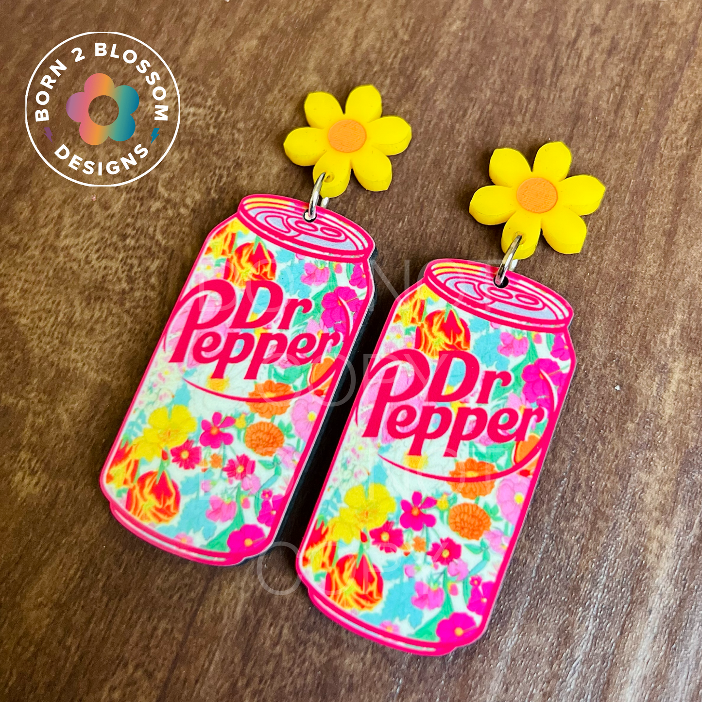Floral Dr Pepper Dangles
