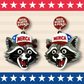 Patriotic Raccoon Dangles