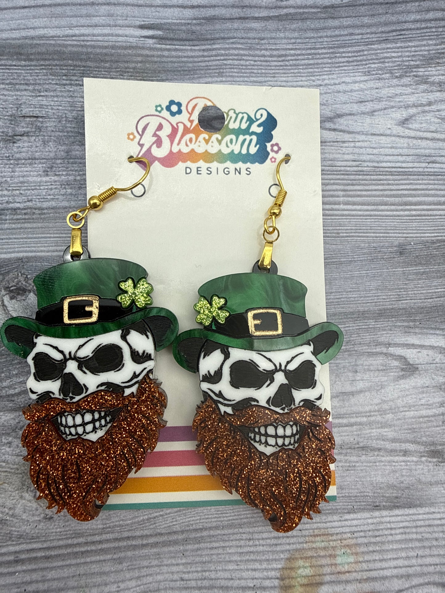Ok CLEARANCE Leprechaun Skull Dangles