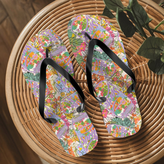 Floral Sprite Flip Flops