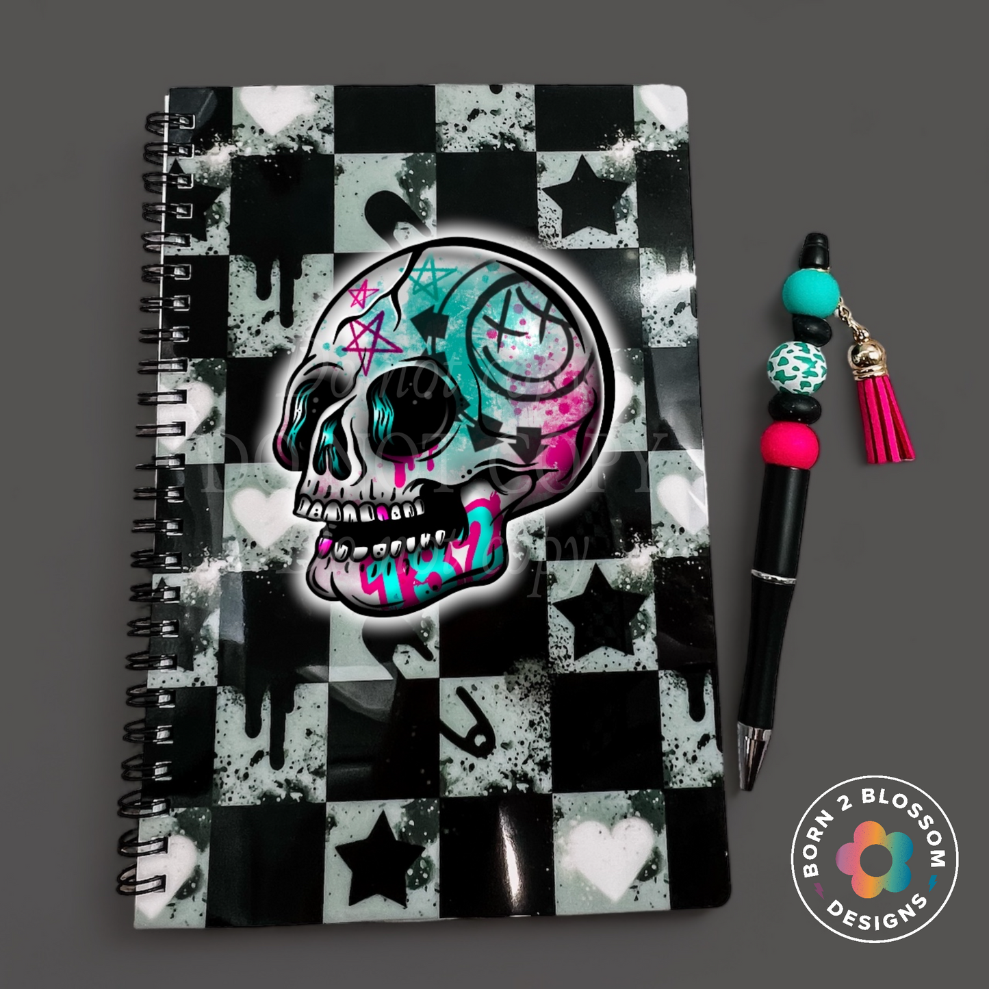 Emo Skull Notebook & Pen (6 Different Bands)