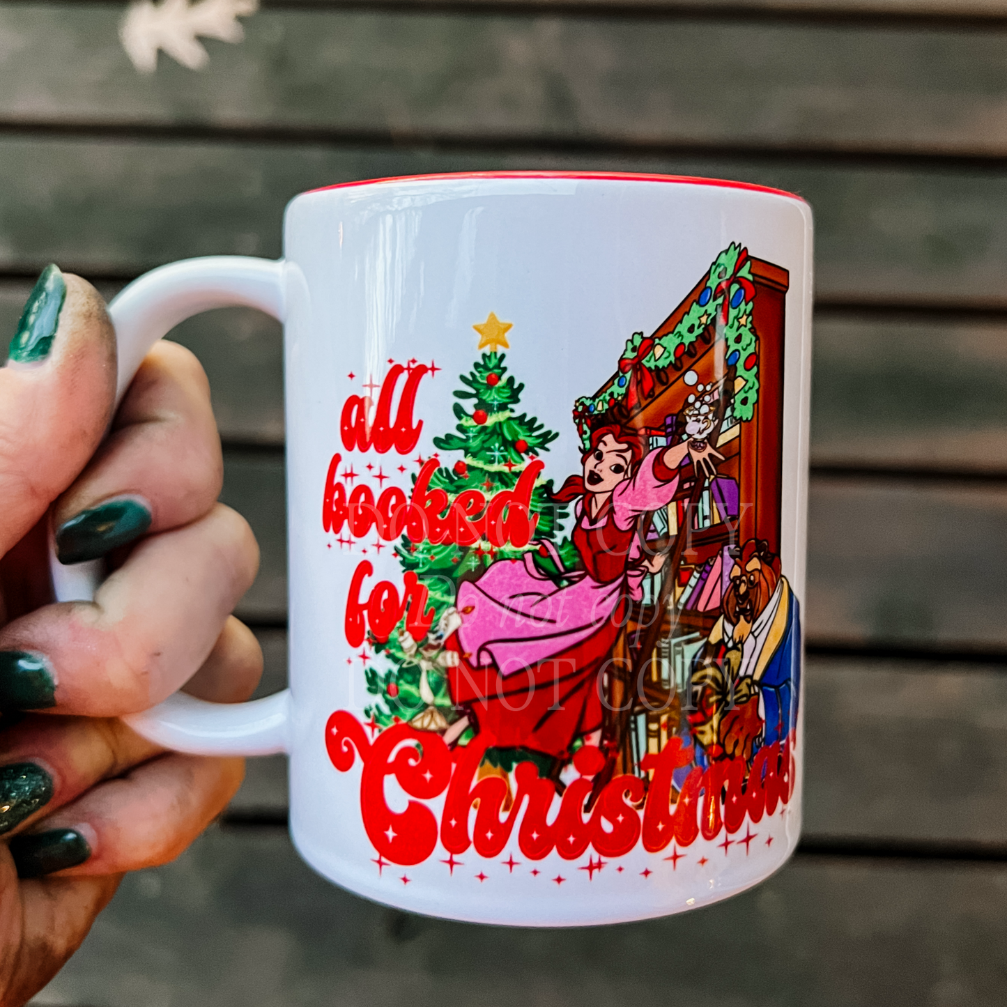 All Booked For Christmas Mug (Personalization Available)