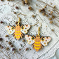 Floral Bee Wood Dangle (4 Patterns Available)