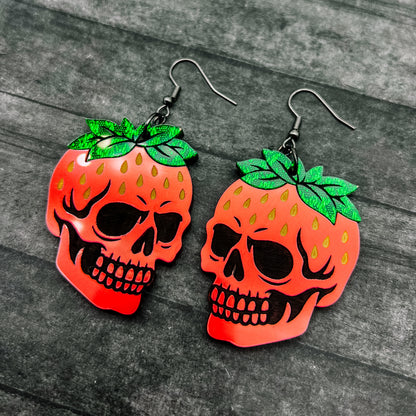 SEP CLEARANCE Skull Strawberry Dangles