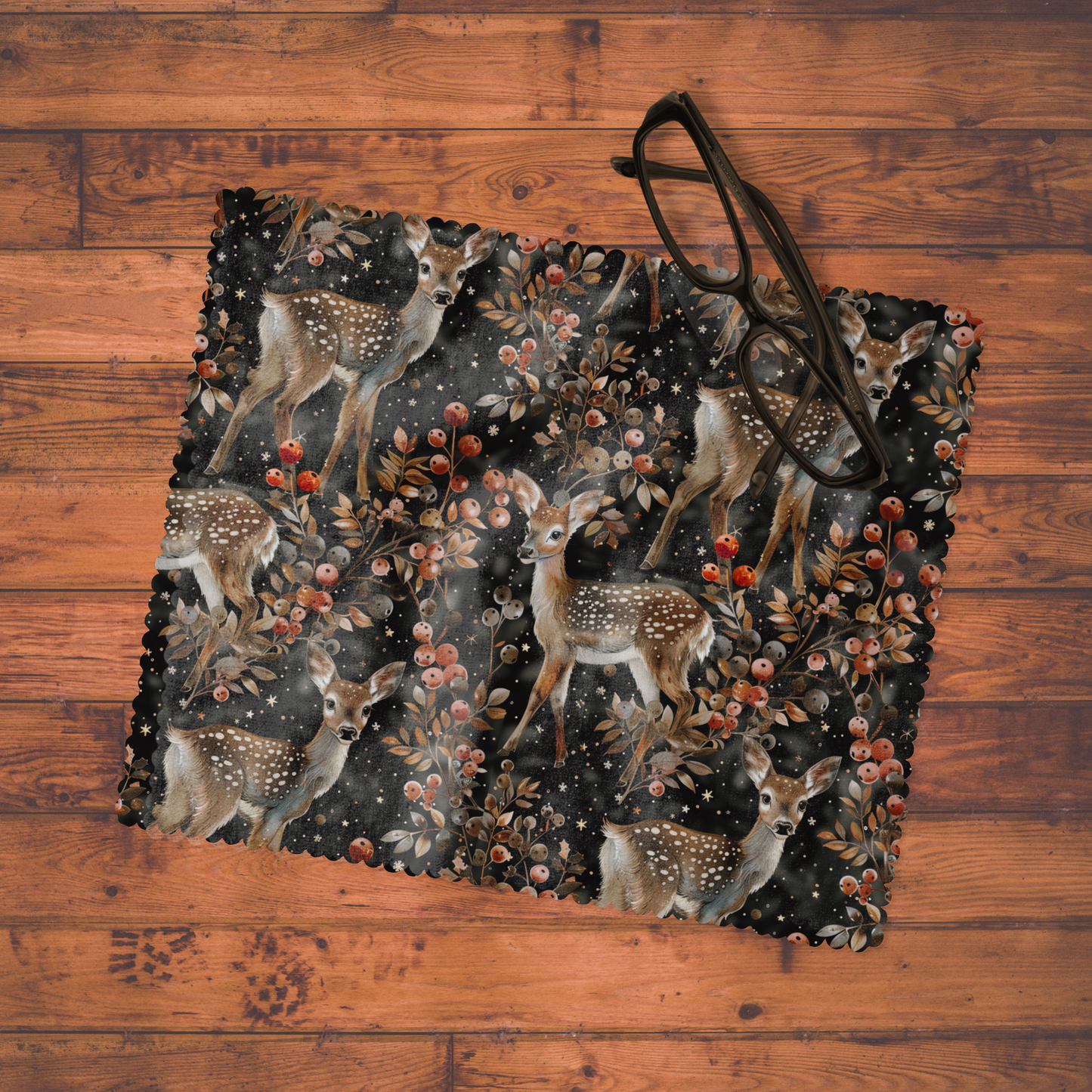 Winter Deer Eyeglass Cleaning Cloth