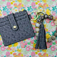 Floral Soda Keychain Wristlet with Wallet Bracelet