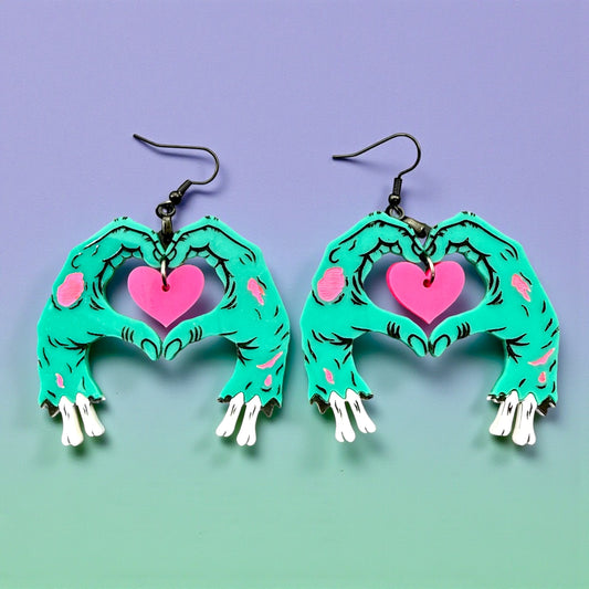 Zombie Heart Hands Dangles