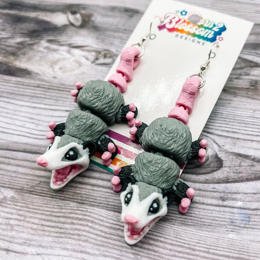 NEW CLEARANCE 3D Printed Opossum Earrings