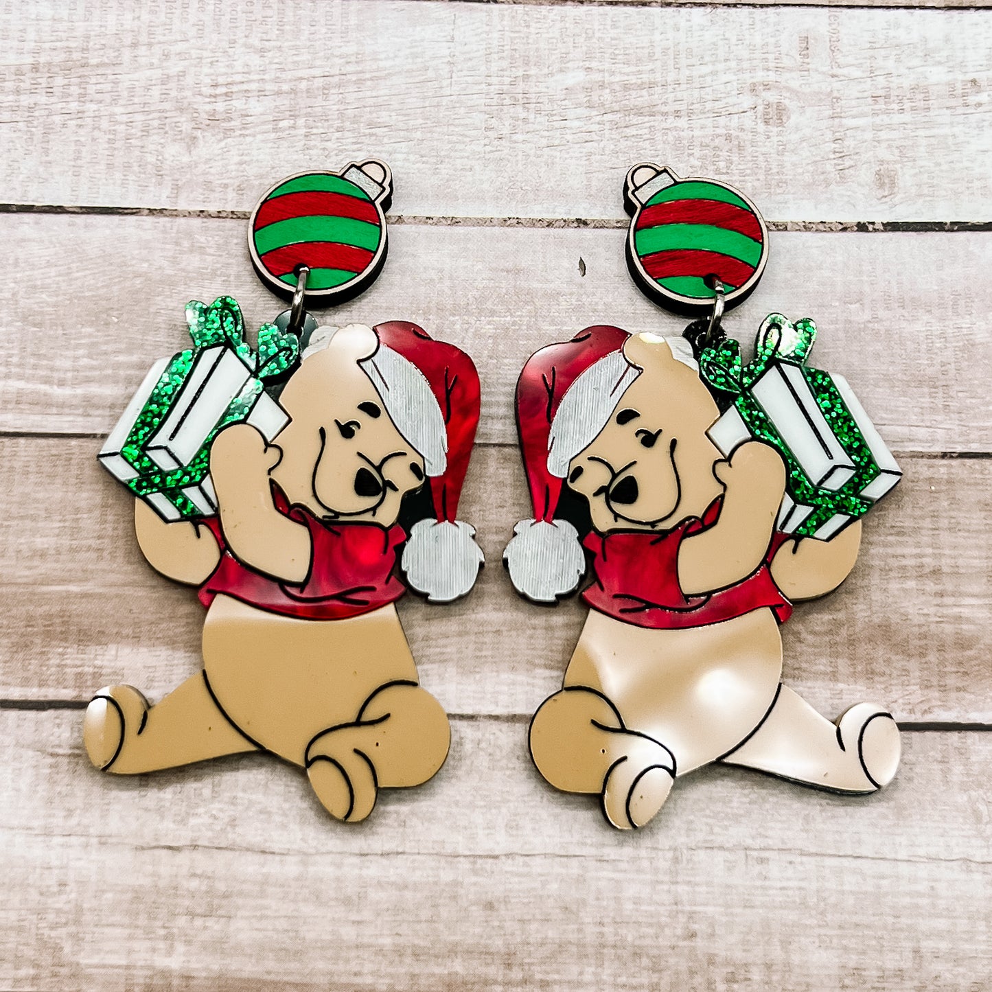 DEC CLEARANCE Christmas Pooh Dangles