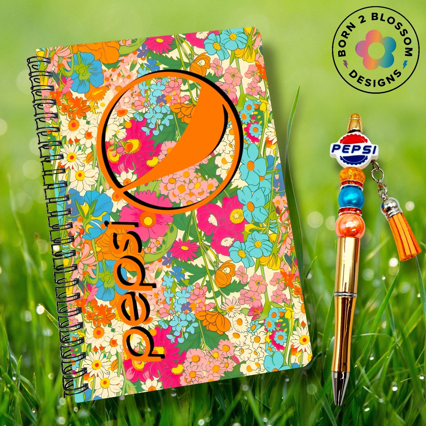 Floral Soda Notebook & Pen Set (7 Designs Available!)