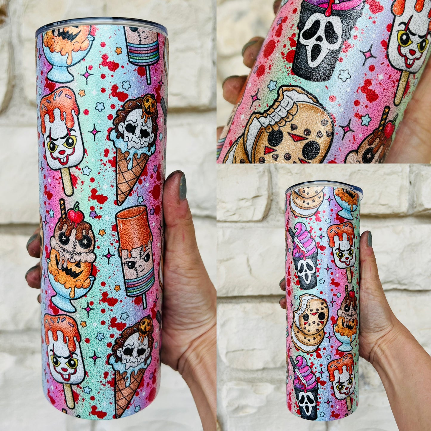 Horror Popsicle Glitter Tumbler