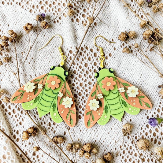 Floral Cicada Dangles