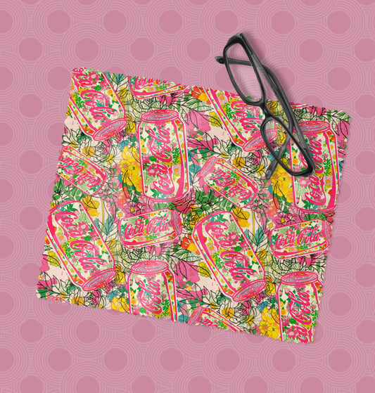 Floral Coca Cola Eyeglass Cleaning Cloth