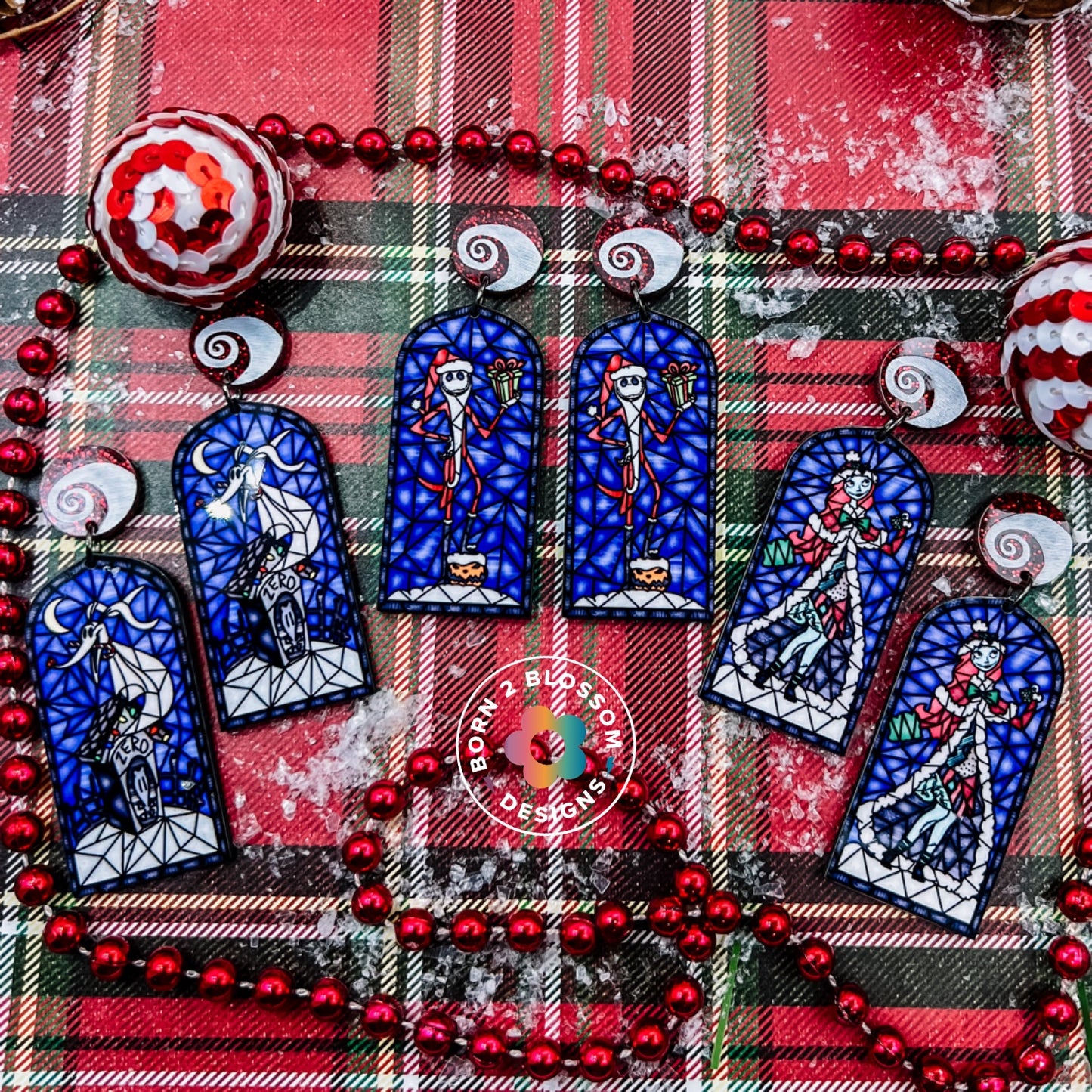 NBC Christmas Stained Glass Dangles