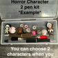 Mini Halloween Horror Characters DIY Beadable 2 Pen Kit