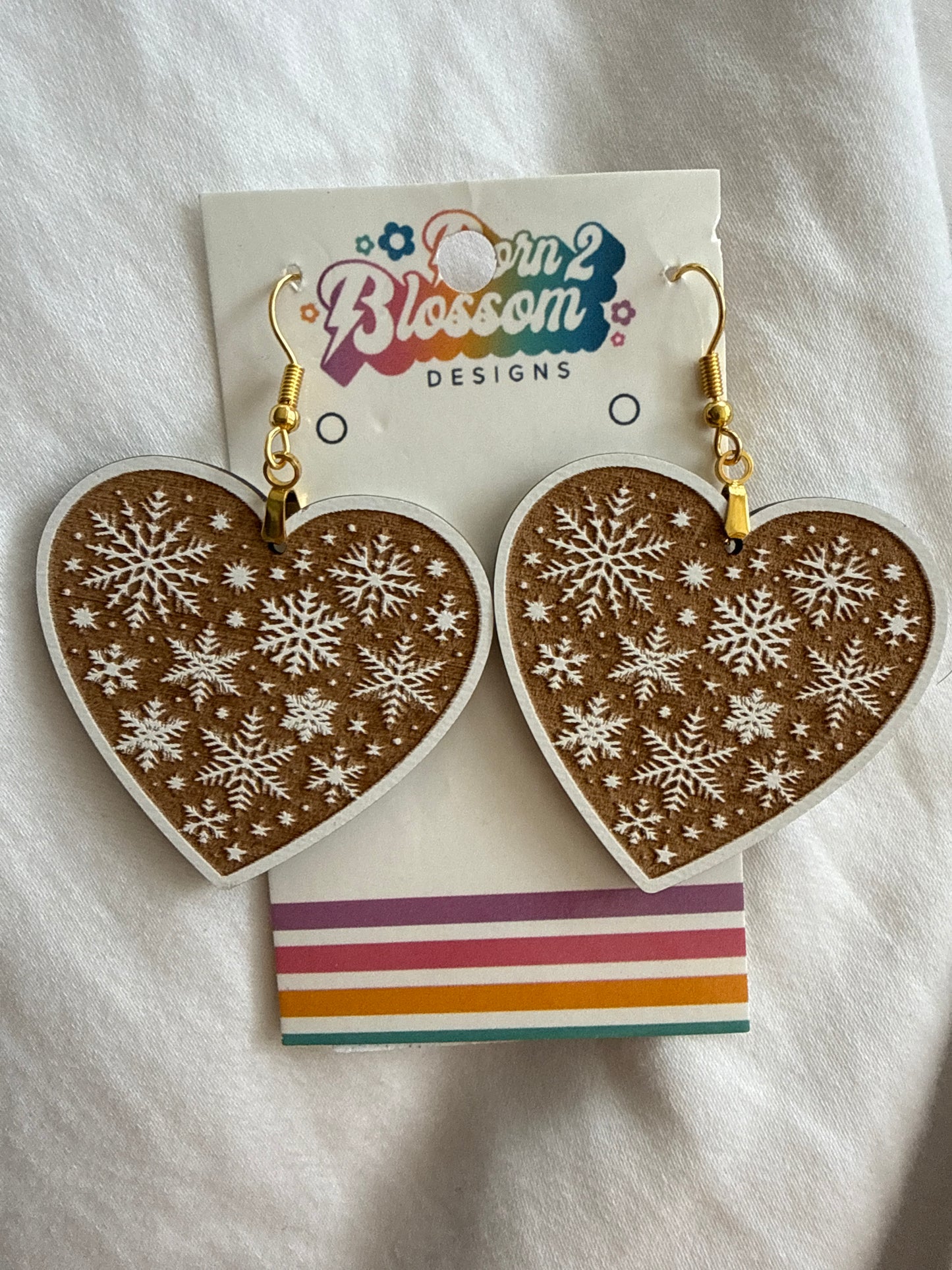 Ok CLEARANCE Snowflake Heart Dangles