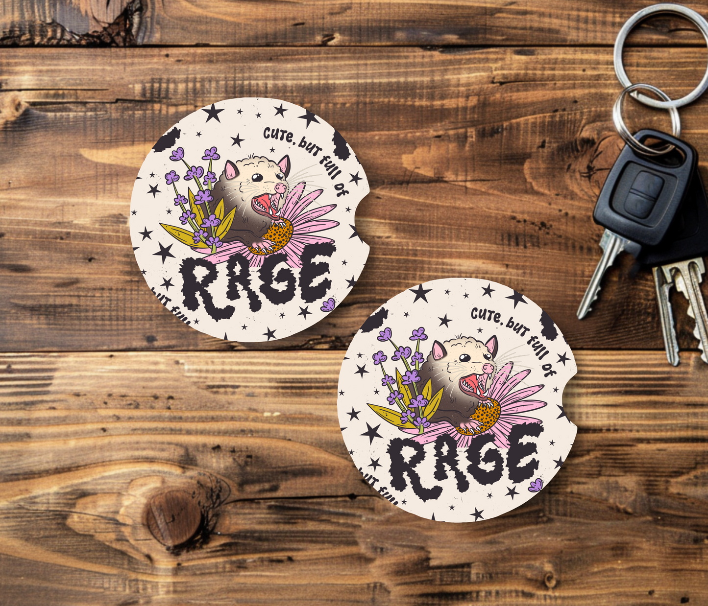 Opossum Rage Coaster Set