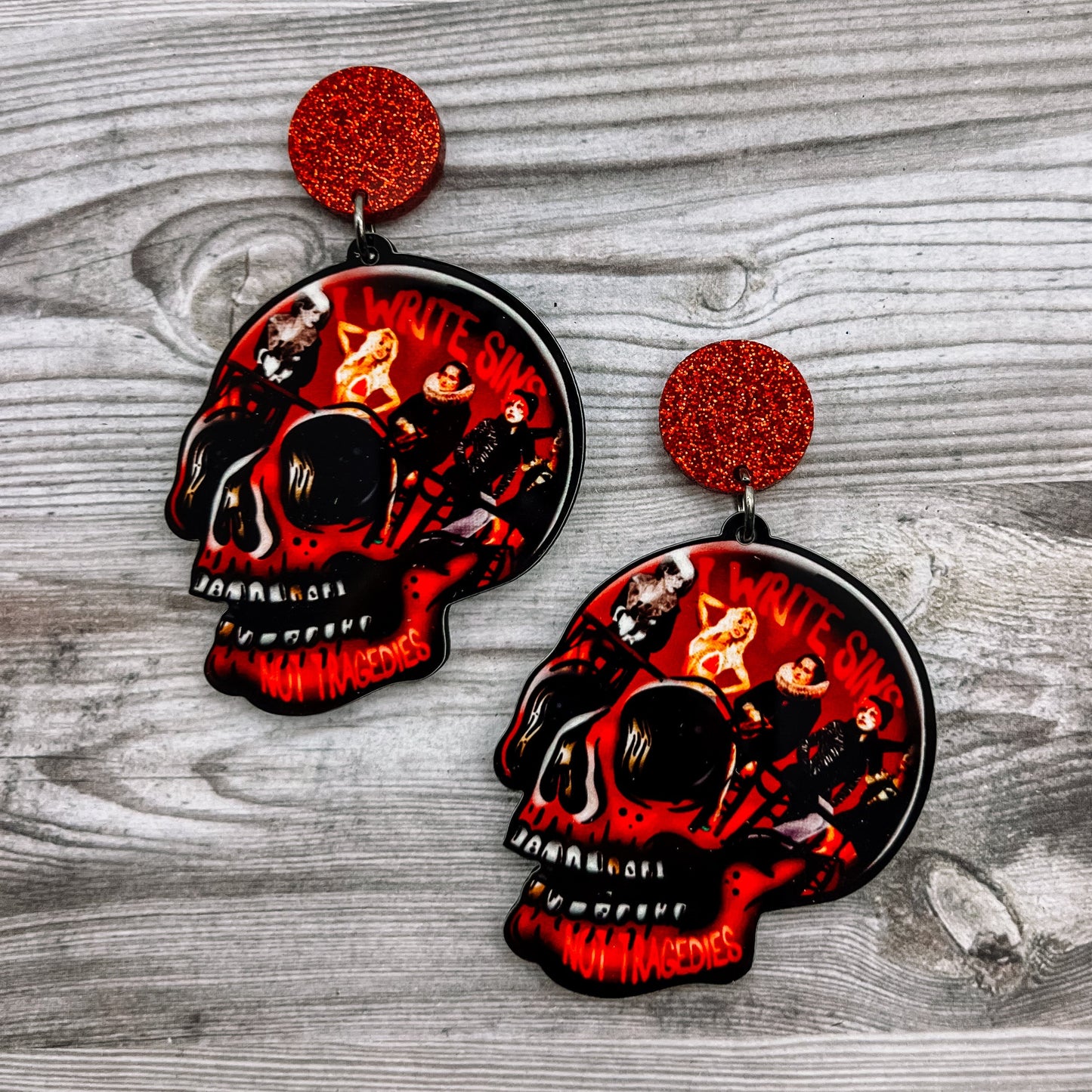 NEW CLEARANCE Panic at the Disco Skull Earrings