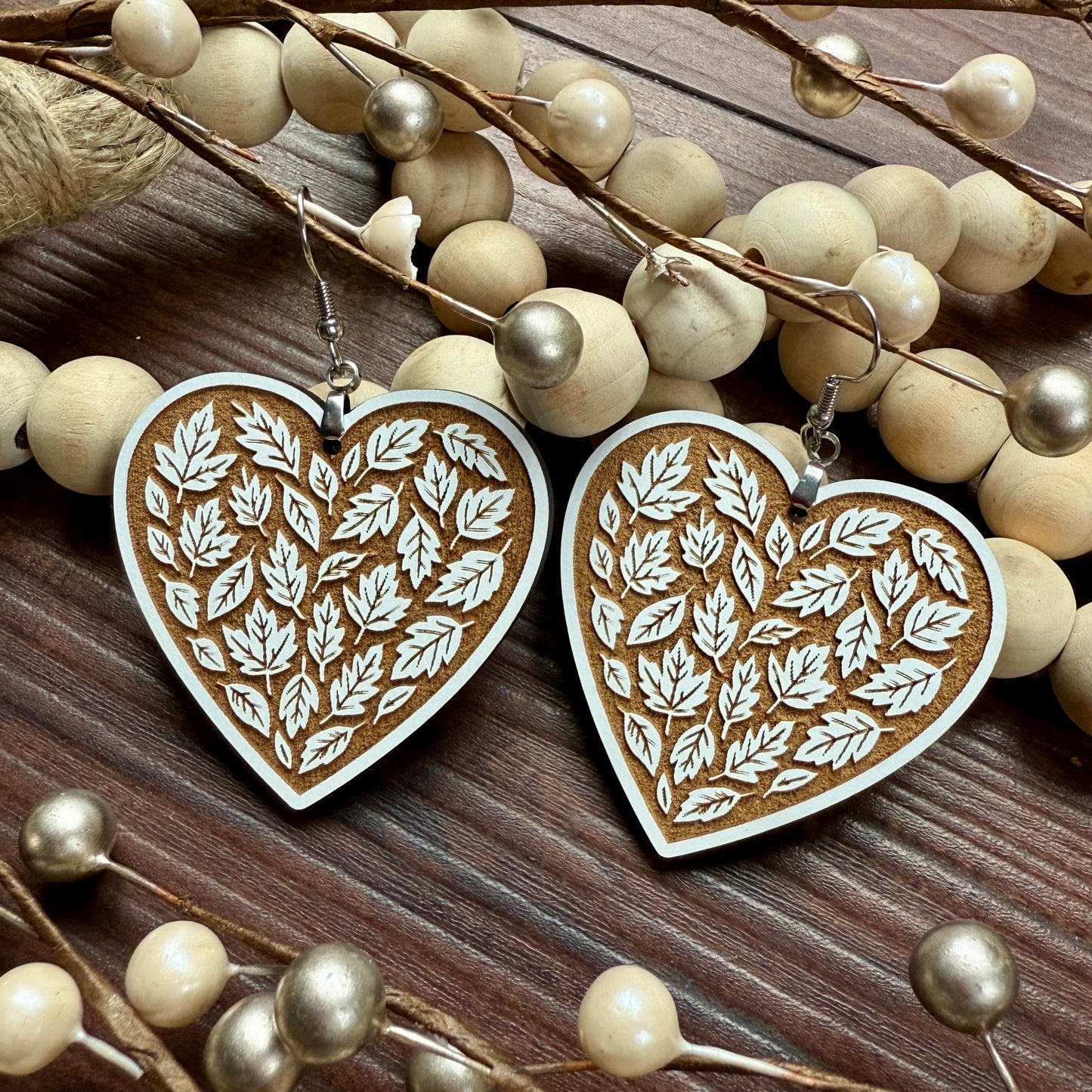 Leaf Heart Dangles