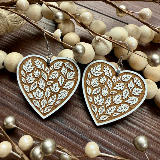 Leaf Heart Dangles