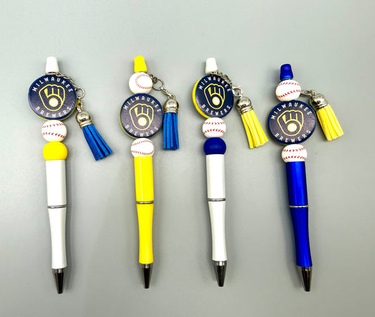 Milwaukee Brewer Logo Beaded Pens