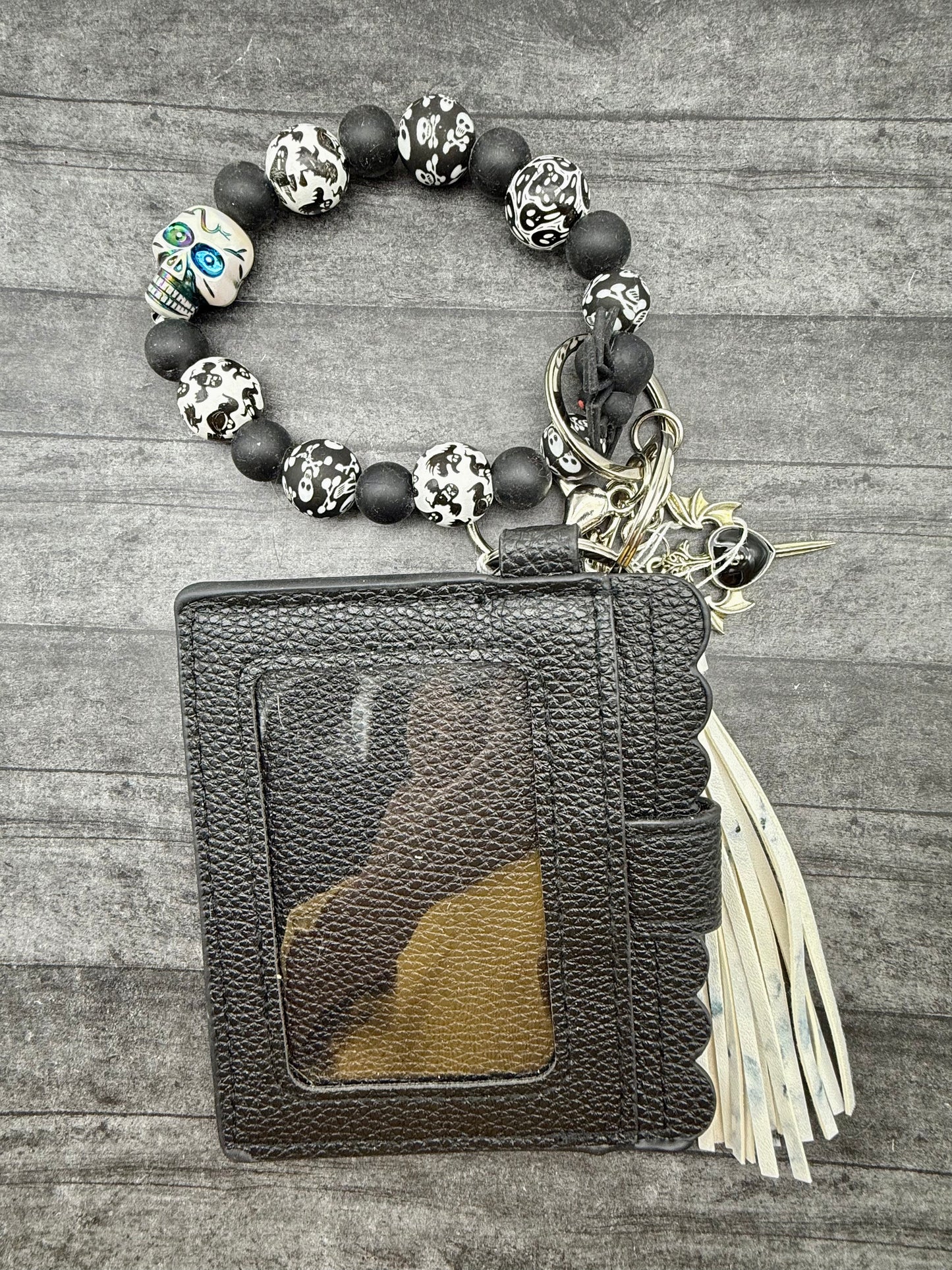 NOV CLEARANCE Skeleton Wristlet Wallet Keychain combo