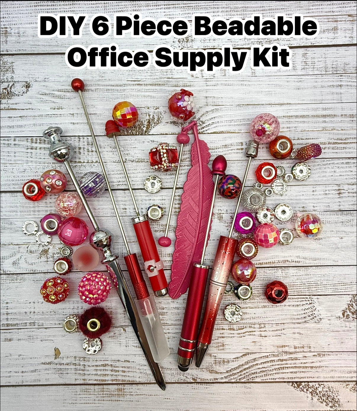 DIY Beadable 6 Piece Office Supply Kit