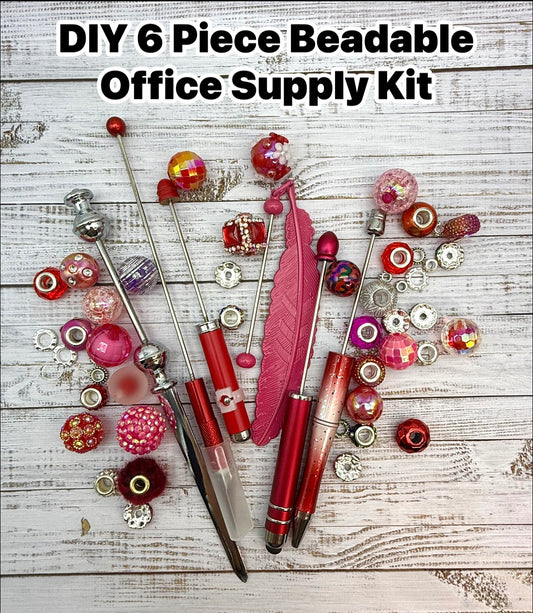 DIY Beadable 6 Piece Office Supply Kit