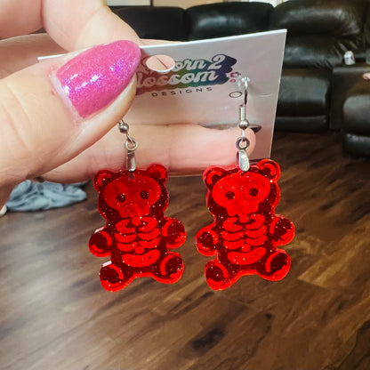 Ok CLEARANCE Gummy Candy Skeleton Earrings