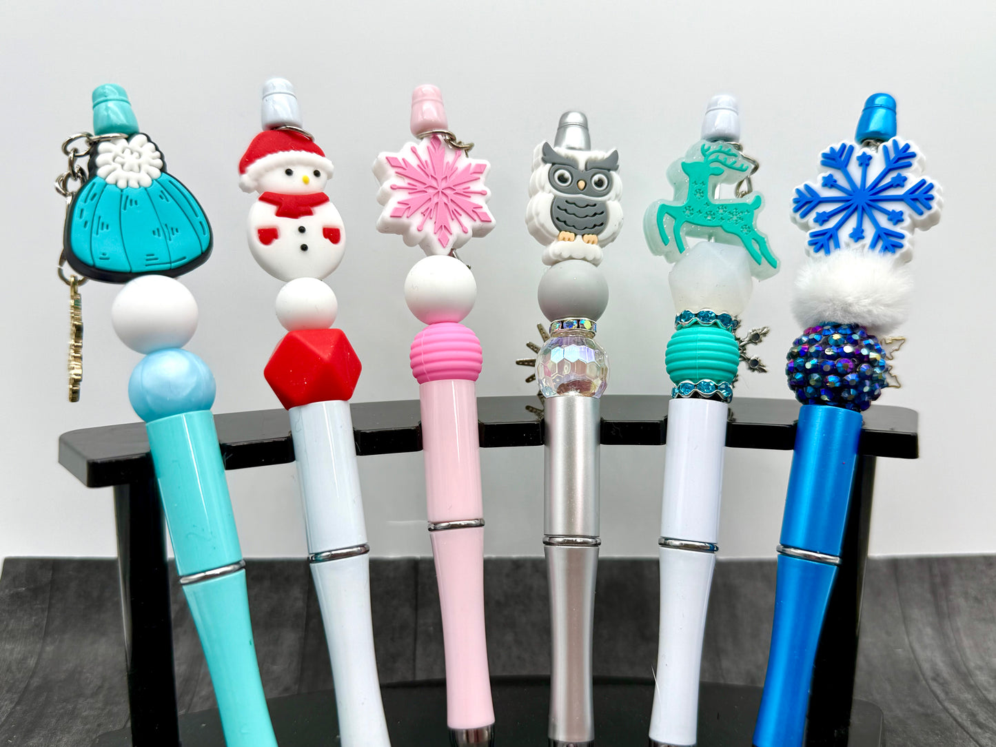 Winter Themed Beaded Pens