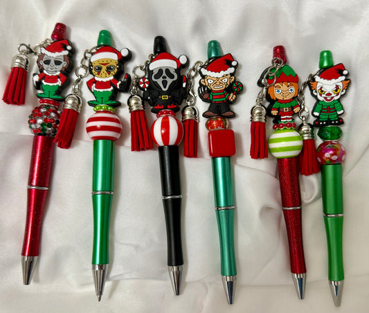 Horror Christmas in July Beaded Pens