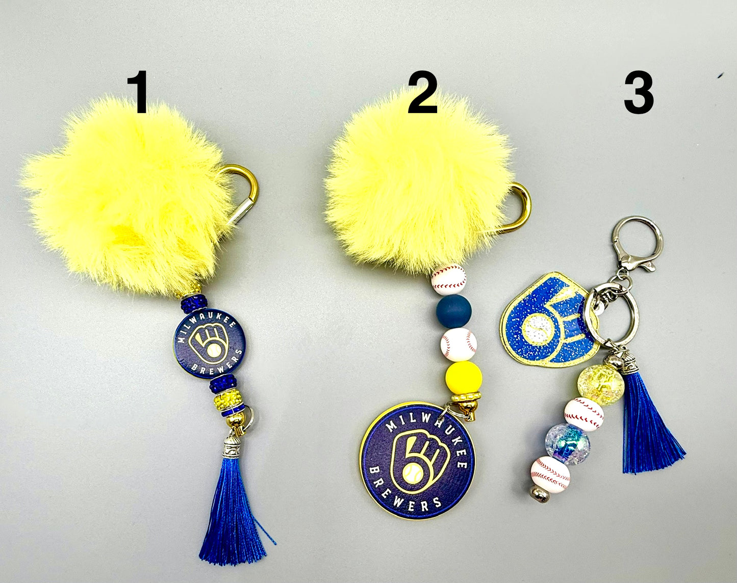 Milwaukee Brewer Beaded Keychain