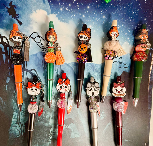 Horror Characters as Fall Kids and Halloween Pumpkin Head Pens  New Designs