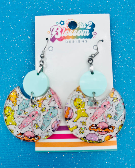 MAY CLEARANCE Baby Alien Circle Dangles