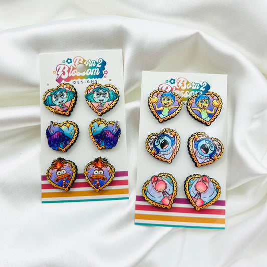 Inside Out 3 Pair Stud Set