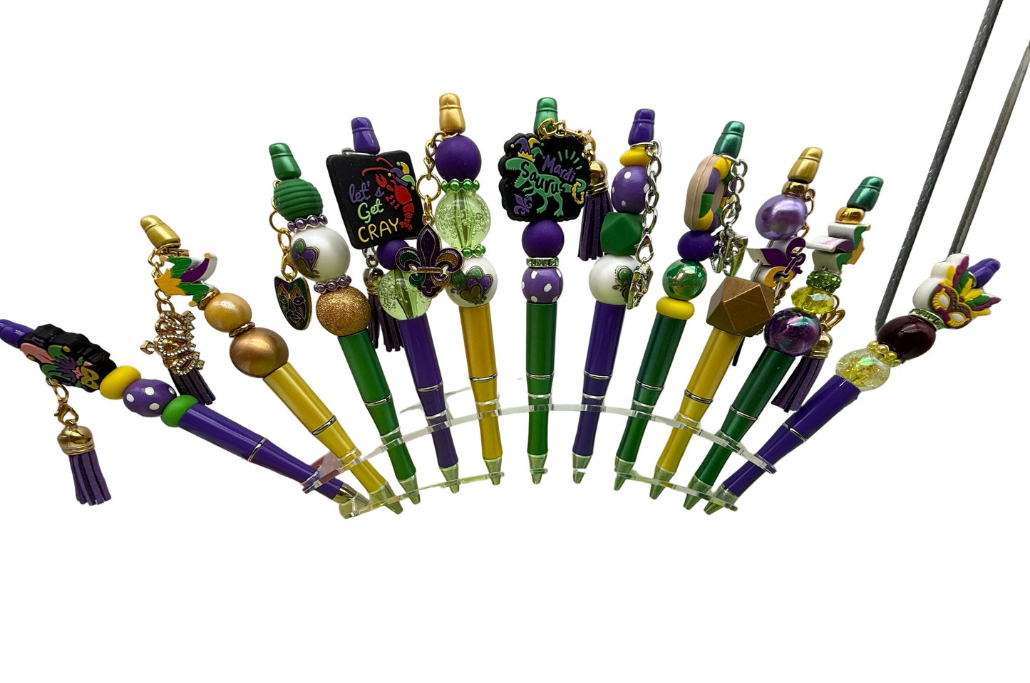 Mardis Gras Beaded Pens