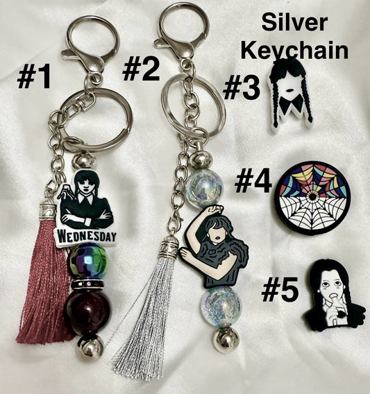 Wednesday Addams Beaded Keychain