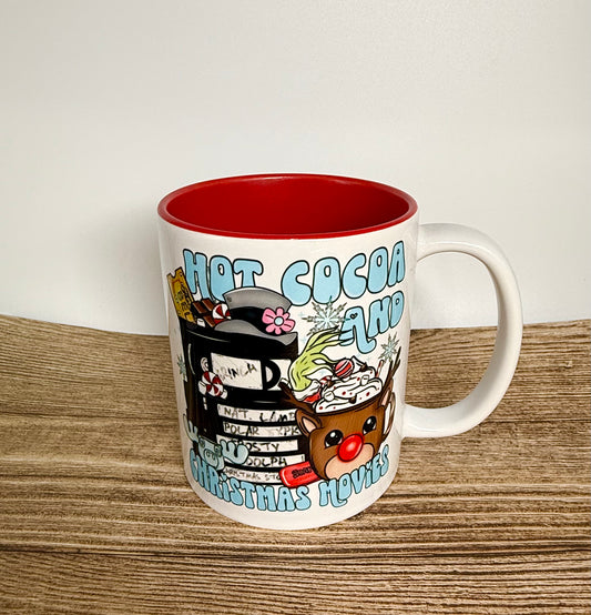 SEP CLEARANCE Hot Cocoa and Christmas Movies Ceramic Mugs