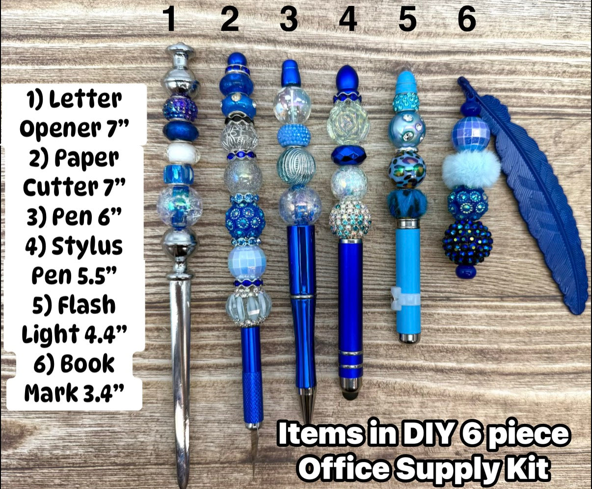 DIY Beadable 6 Piece Office Supply Kit