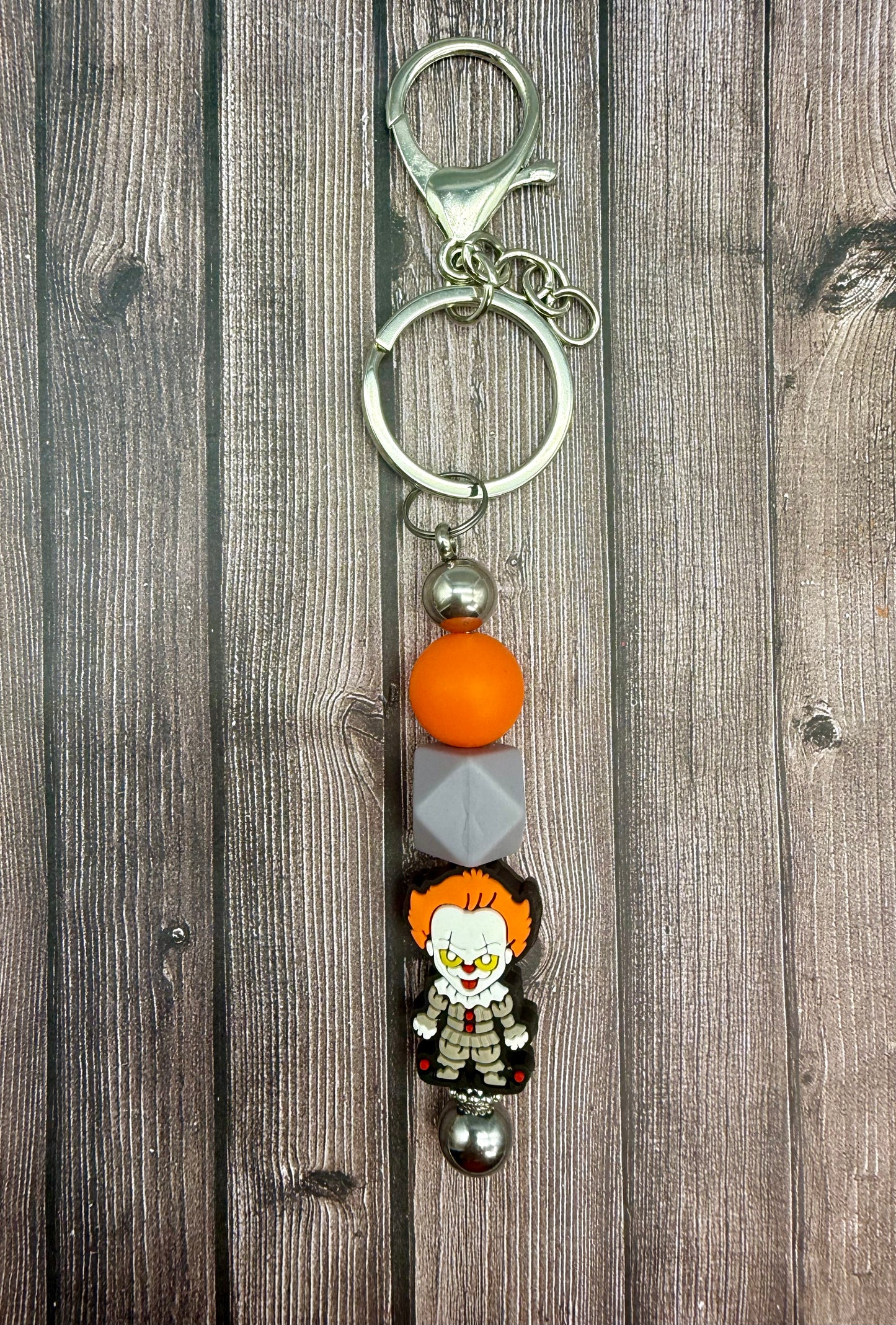 Spooky Circus Beaded Keychains Featuring Dancing and Clown Characters