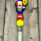 Spooky Circus Beaded Glitter Pens Featuring Dancing and Clown Characters