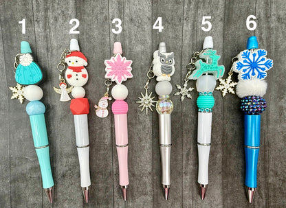 Winter Themed Beaded Pens