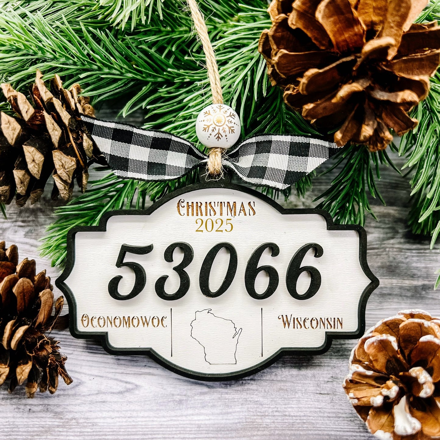Zip Code Ornament 2025 (Personalize with any Location!)